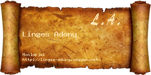 Linges Adony névjegykártya